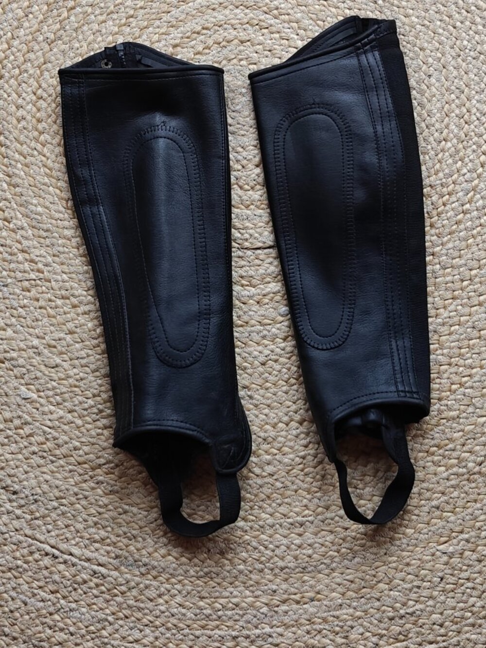 Faux Leather Black Half Chaps